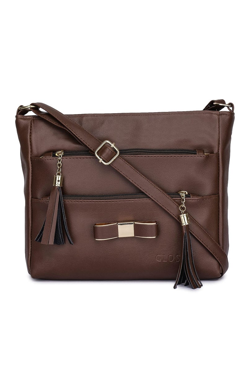 GLOSSY Girls' Sling Bag . (uf777088_Brown) - Image 1