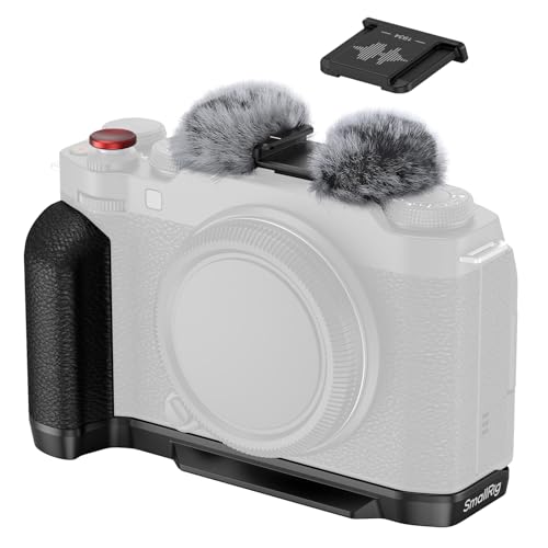 SMALLRIG قبضة يد SMALLRIG X-M5 على شكل حرف L لكاميرا FUJIFILM X-M5، مع لوحة إطلاق سريعة مدمجة لنظام Arca، مقبض جانبي خفيف الوزن من السيليكون، يتضمن واقي رياح مع محول حذاء بارد (أسود) - 4876 - Image 1