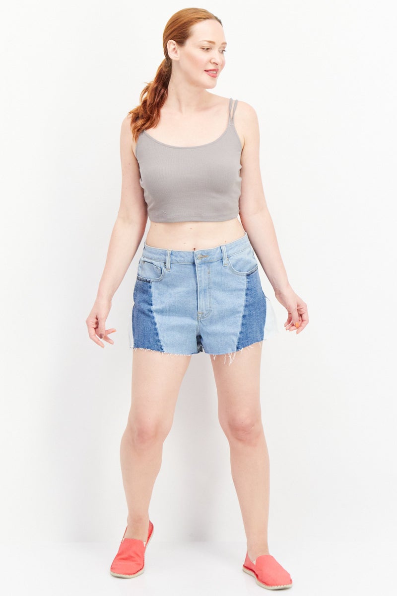 Driftwood Women Washed Denim Shorts, Light Blue - Image 3