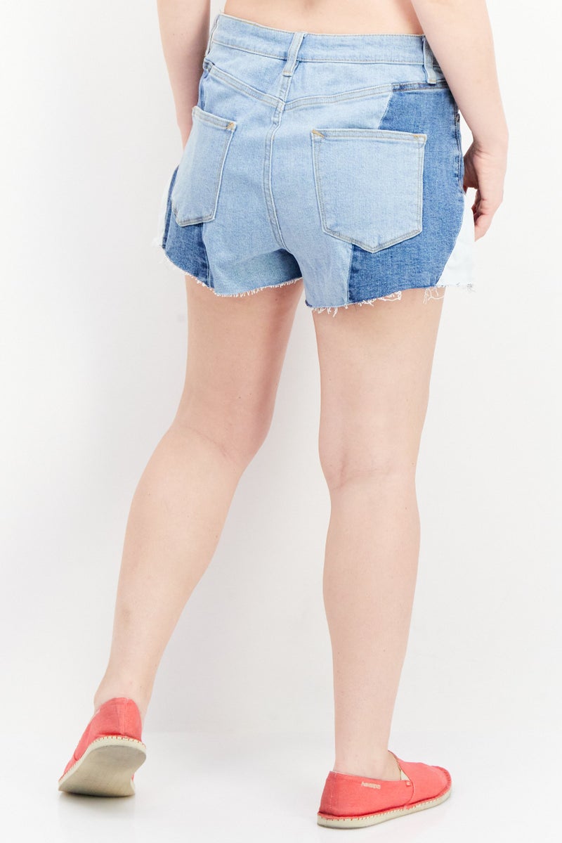 Driftwood Women Washed Denim Shorts, Light Blue - Image 2