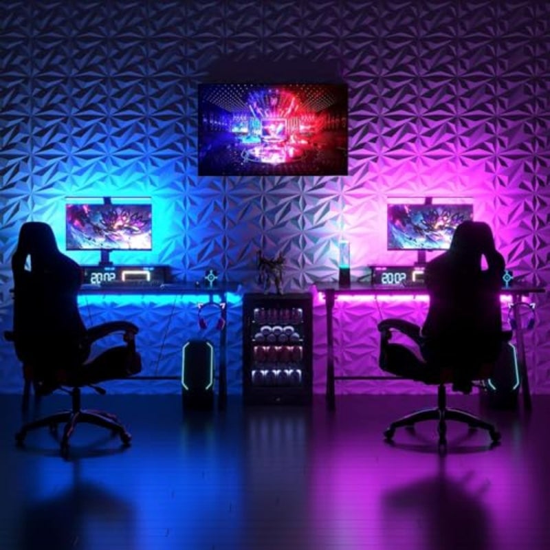 Decorative 3D Wall Panels in Diamond Design, PVC 3D Wall Decor Panels, PVC 3D Wall Panel Diamond, 3D Textured Wall Panels, for Interior Wall Decor, DIY 10 Pack, Black, 30 30cm - Image 5