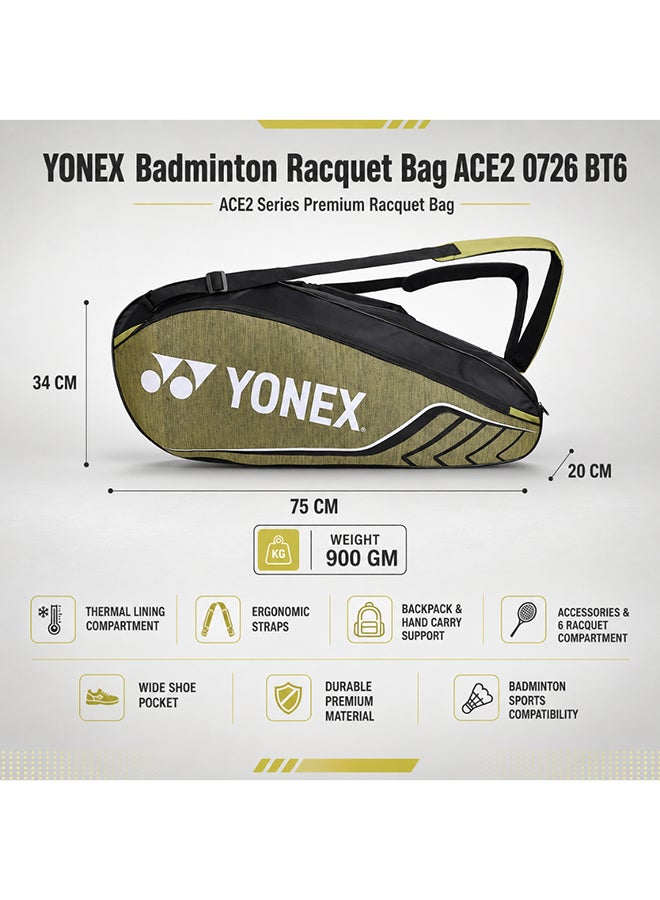 Yonex ACE2-Q014-324-0826 Badminton Kitbag Black - Image 5