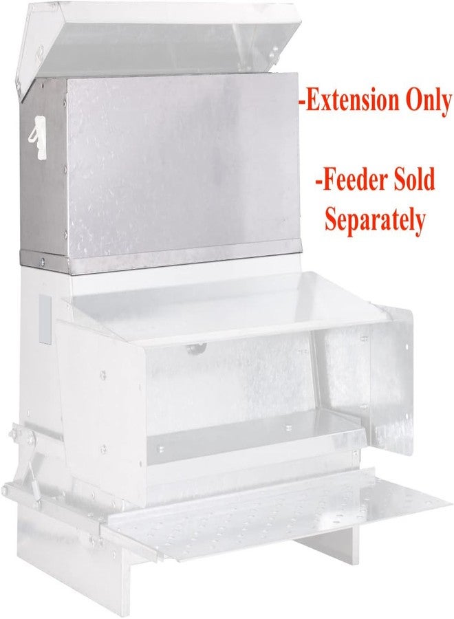 RentACoop Treadle Feeder Extension - 15lb Capacity - Compatible with 25lb and 40lb Automatic Metal Treadle Feeder - Outdoor Use, Rainproof with Latch Style Lid Locks - Image 2