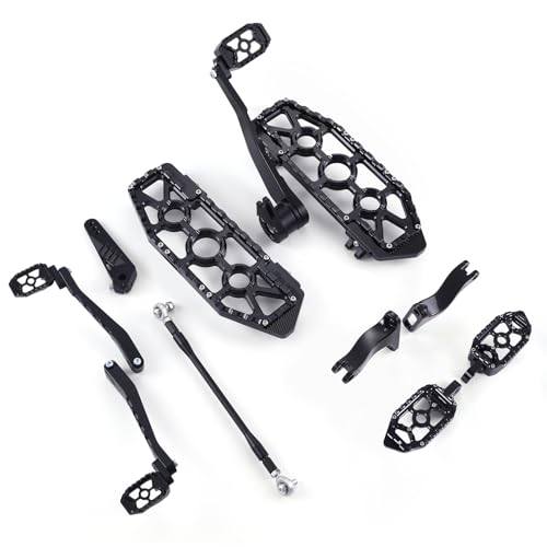 TOPRAMETAL for Harley Touring Floorboards MX Footboards with Gear Brake arm Shifter Levers 20142024 All Black - Image 1