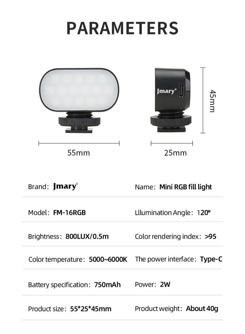 Jmary FM-16 RGB Mini Video Fill Light - Image 2