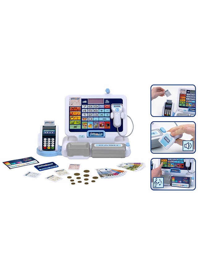 Klein Toys Tablet Cash Station I Play Cash Register With Sound And Detachable Tablet, Pos Terminal With Mechanical Function, Scanner And Play Money I Toys For Children Aged 3 Years And Over - Image 3