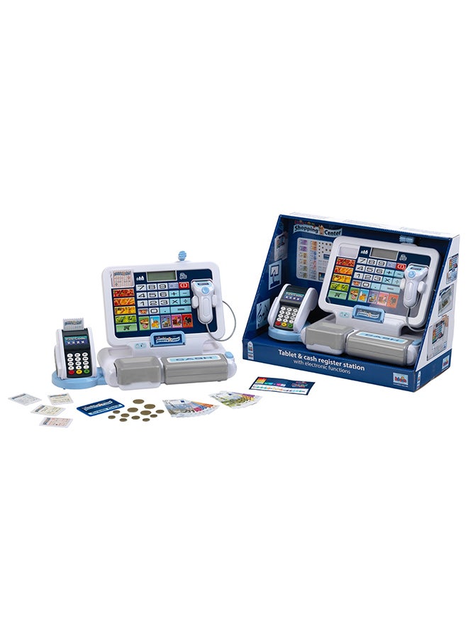 Klein Toys Tablet Cash Station I Play Cash Register With Sound And Detachable Tablet, Pos Terminal With Mechanical Function, Scanner And Play Money I Toys For Children Aged 3 Years And Over - Image 1