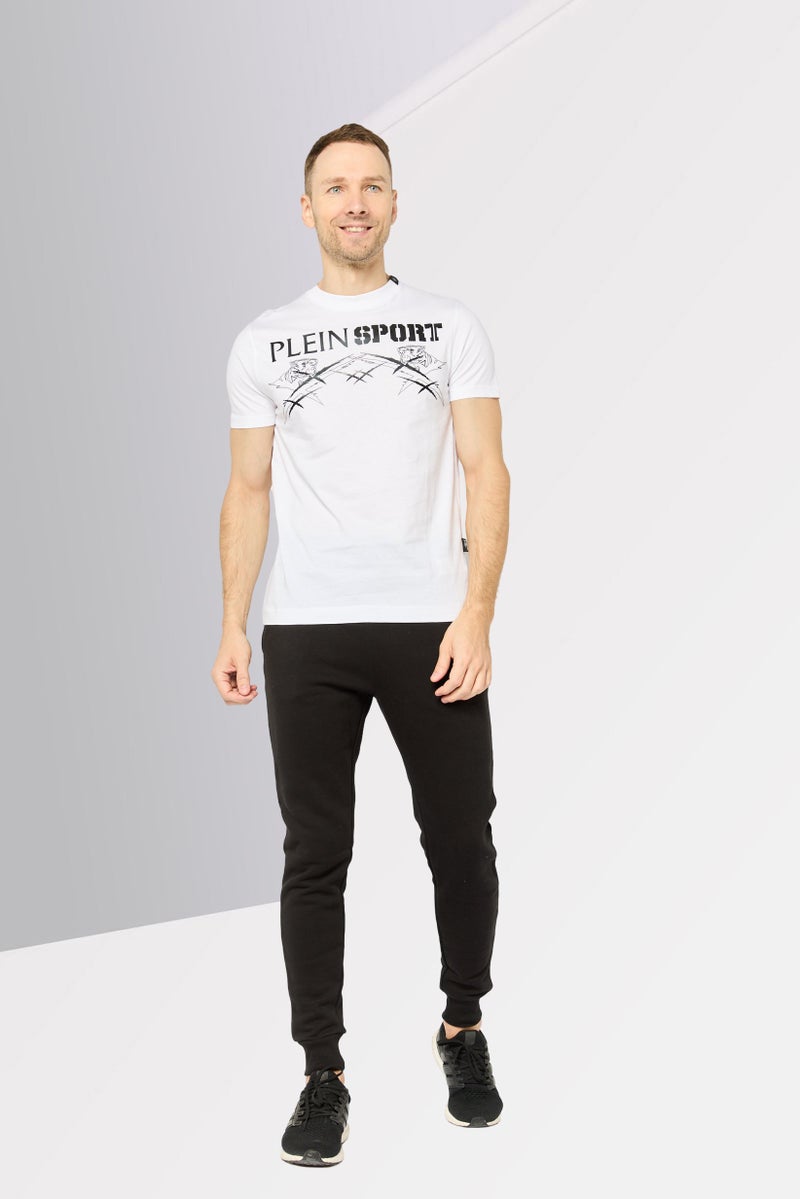 PHILIPP PLEIN Plein Sport Men Sportswear Fit Short Sleeves Outdoor T-Shirt, White - Image 2