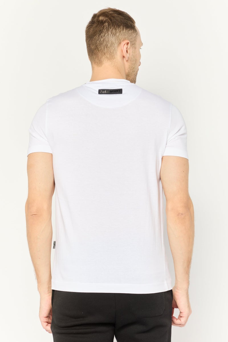 PHILIPP PLEIN Plein Sport Men Sportswear Fit Short Sleeves Outdoor T-Shirt, White - Image 4