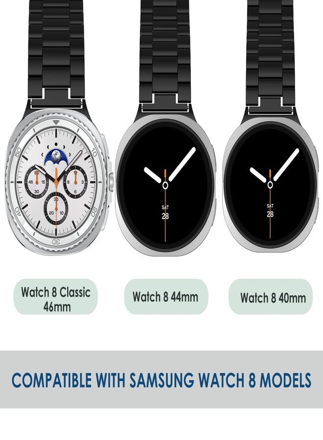 Simpeak موصلات حزام الساعة Simpeak 20 مم متوافقة مع ساعة سامسونج جالاكسي 8 40 مم 44 مم / ساعة 8 كلاسيك 46 مم، محول حزام 20 مم من الفولاذ المقاوم للصدأ متوافق مع ساعة جالاكسي 8، أسود / فضي / ذهبي - Image 4