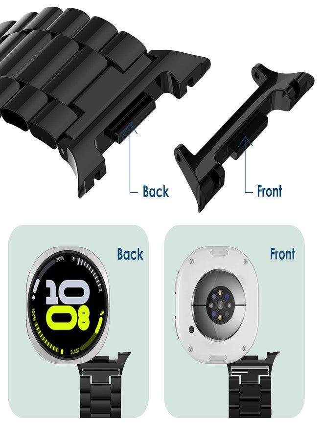 Simpeak موصلات حزام الساعة Simpeak 20 مم متوافقة مع ساعة سامسونج جالاكسي 8 40 مم 44 مم / ساعة 8 كلاسيك 46 مم، محول حزام 20 مم من الفولاذ المقاوم للصدأ متوافق مع ساعة جالاكسي 8، أسود / فضي / ذهبي - Image 5