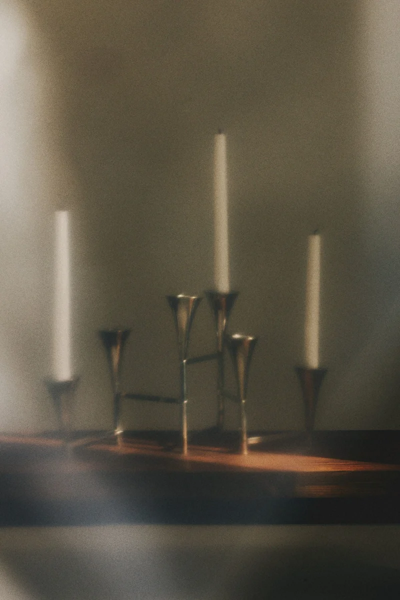 اتش اند ام شمعدان ستانليس ستيل قابل للطي