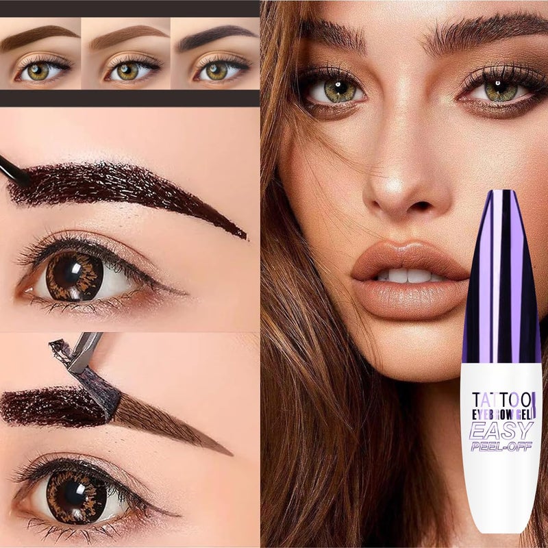 GHFCZOO â€‹â€‹2Pcs Light Brown Peel Off Brow Tint Gel - Waterproof & Sweatproof Tattoo Effect, Transfer-Resistant Multi-Day Wear, All Skin Types Motherâ€™s Day Women's Day Gift Setâ€‹â€‹ - Image 5