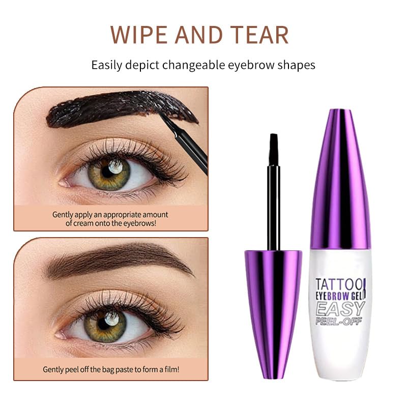 GHFCZOO â€‹â€‹2Pcs Light Brown Peel Off Brow Tint Gel - Waterproof & Sweatproof Tattoo Effect, Transfer-Resistant Multi-Day Wear, All Skin Types Motherâ€™s Day Women's Day Gift Setâ€‹â€‹ - Image 4