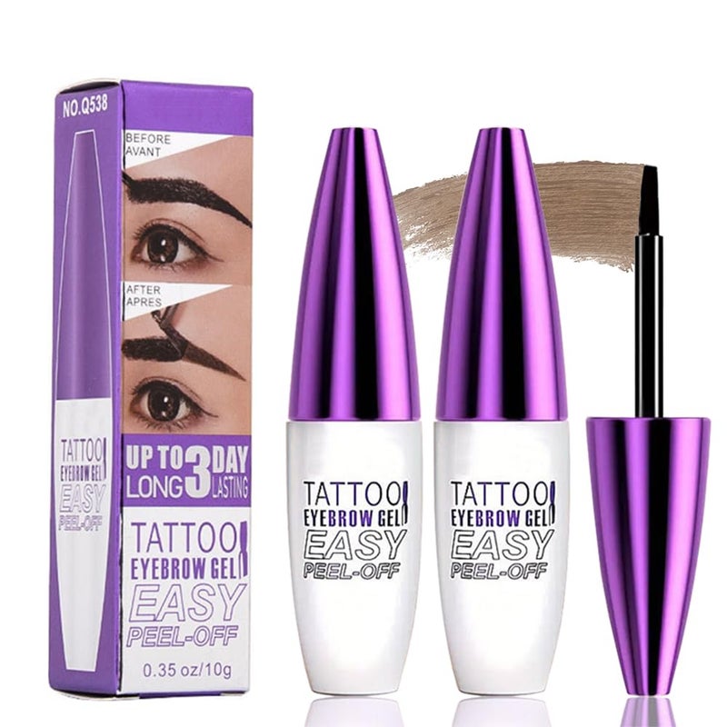 GHFCZOO â€‹â€‹2Pcs Light Brown Peel Off Brow Tint Gel - Waterproof & Sweatproof Tattoo Effect, Transfer-Resistant Multi-Day Wear, All Skin Types Motherâ€™s Day Women's Day Gift Setâ€‹â€‹ - Image 1