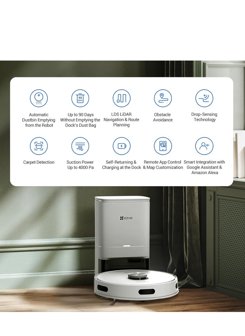 EZVIZ - Ezviz RC3P Robot Vacuum Cleaner – Advanced Navigation, Powerful Performance, App Control, and Self-Charging Capability - Image 1