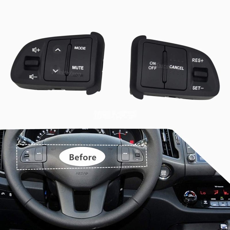 Malcayang Steering Pad Audio Cruise Remote Control Switch with Extension Wire for Kia Sportage 2011-2014 - Image 5