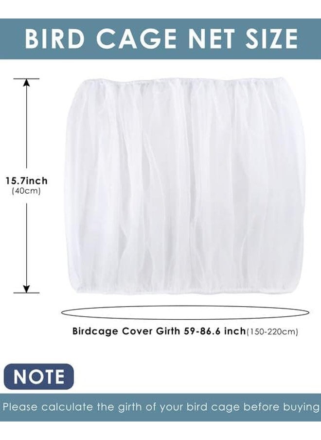 rocooart Bird Cage Seed Catcher,Adjustable Bird Cage Net Cover Birdcage Seed Feather Catcher Soft Skirt Guard Birdcage Nylon Mesh Netting for Parrot Parakeet Macaw Round Square Cages,Prevent Scatter and Mess  - Image 2