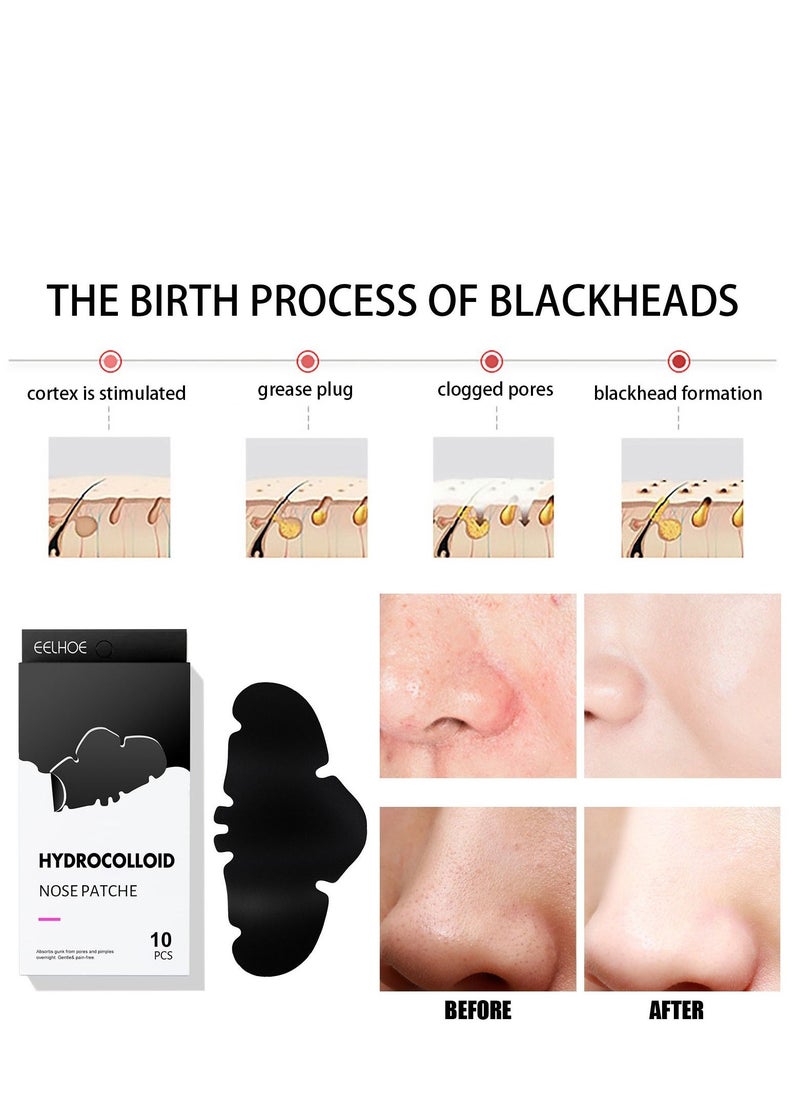 EELHOE Remove nose blackheads and pimples, clean and shrink pores with nose patches(10 Count)Remove nose blackheads and pimples, clean and shrink pores with nose patches(10 Count) - Image 4