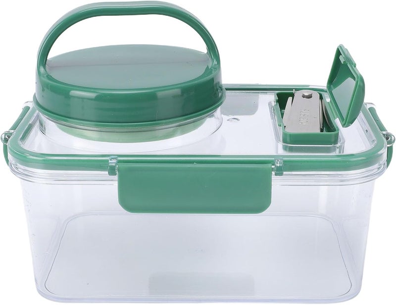Salad jar, reusable leakproof plastic container with sauce cup and fork, microwave safe for lunch picnic outdoor travel - Image 1
