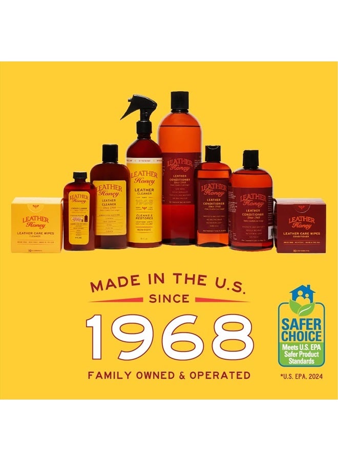 Leather Honey Leather Cleaner: Non-Toxic Leather Care Made in the USA Since 1968. Deep Cleans Leather, Faux & Vinyl - Couches, Car Seats, Purses, Tack, Shoes & Bags. Safe Any Colors & White Leather  - Image 4
