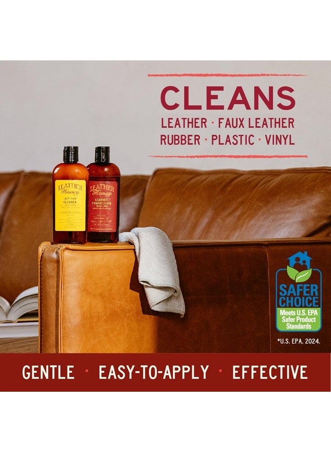 Leather Honey Leather Cleaner: Non-Toxic Leather Care Made in the USA Since 1968. Deep Cleans Leather, Faux & Vinyl - Couches, Car Seats, Purses, Tack, Shoes & Bags. Safe Any Colors & White Leather  - Image 3