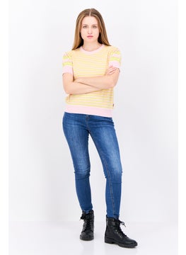 Levi's Women Crew Neck Stripe Sweater, Pink  - Image 4