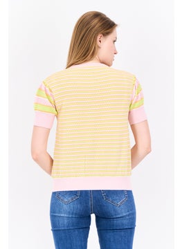 Levi's Women Crew Neck Stripe Sweater, Pink  - Image 3