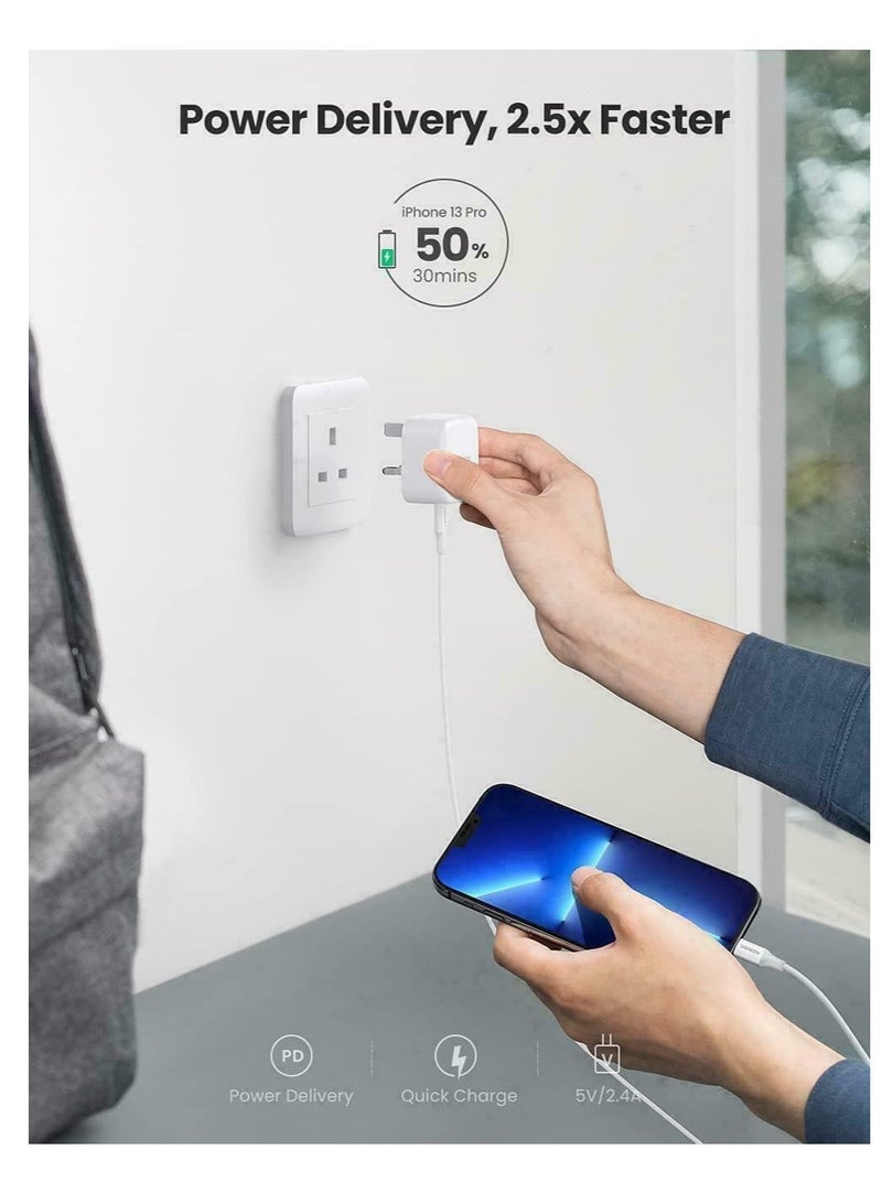 Gravity 2 PACK iPhone 13 12 11 Pro Mini XR XS MAX Fast Charging USB-C PD Plug Charger Cable - Image 4