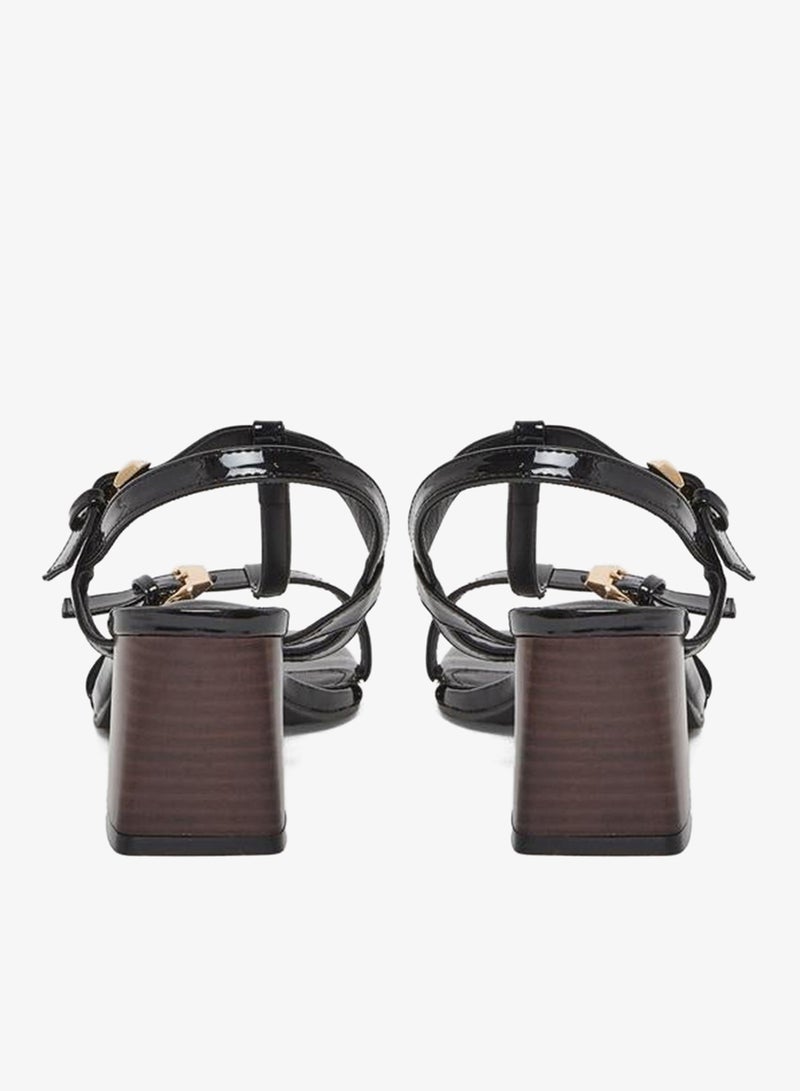 Styli Elegant Black Block Heel Sandals - Image 5