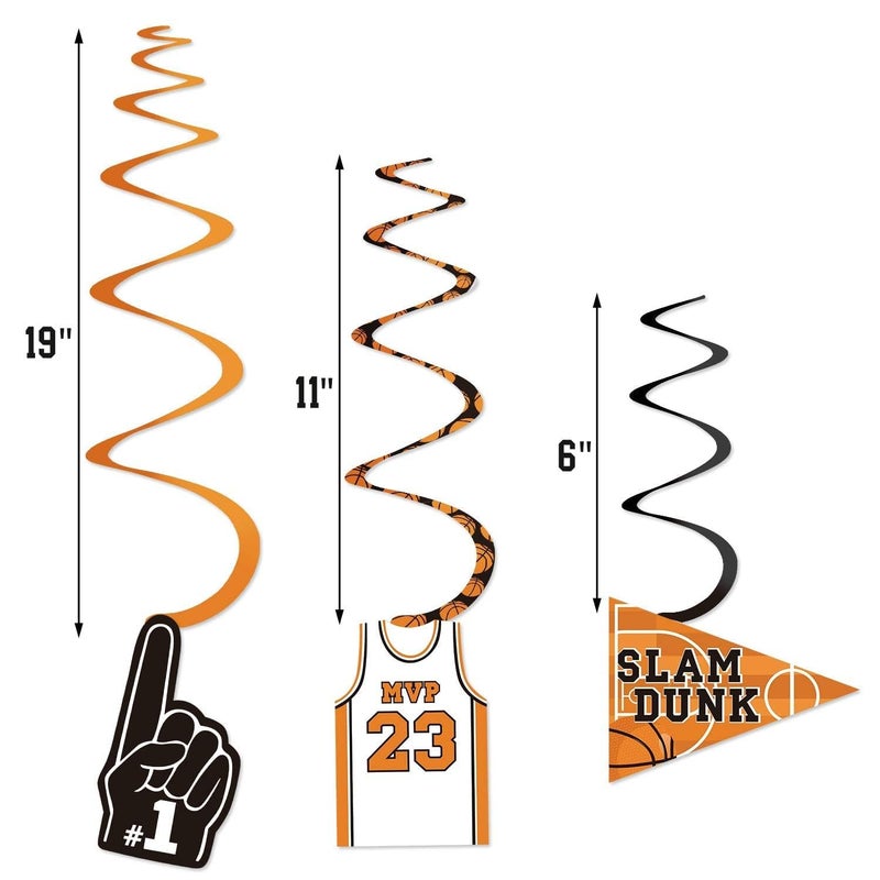 Levfla Basketball Party Decorations Basketball Hanging Swirl Decorations for Sports Birthday Decor Basketball Game Sports Theme Birthday Party Supplies - Image 5