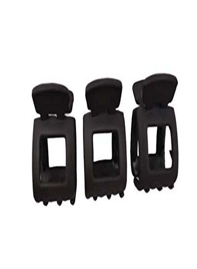 Styling success Black Plastic Stylish Griper Solid Hair Clips/Clutcher for Women (Matte Finished) pack of 3 - Image 2
