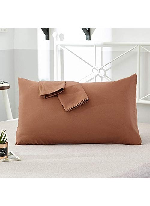 AMZ AMZ Cotton 300 TC Pillow Cover 20 x 30 Inch Brown 