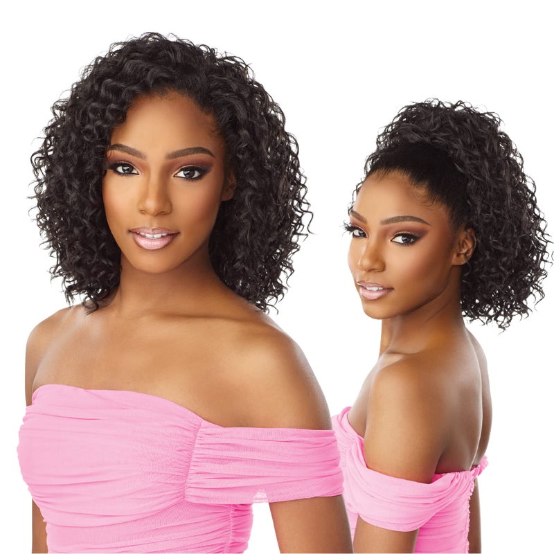 Sensationnel Instant weave half wig - 14 synthetic blendwig adjustable drawstring for seamless hair blending (2 DARKBROWN)