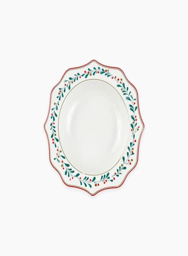 Rosa Xmas 1 Deep Porcelain Soup Plate, 23 cm Size