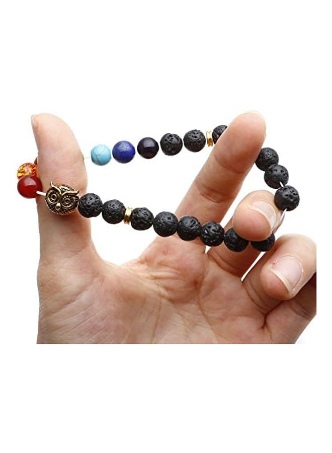 Top Plaza 7 Chakra Stone Bead Bracelet Reiki Healing Yoga Meditation Anxiety Stretch Bracelets Owl Gifts for Women Men, Stone,  - Image 3