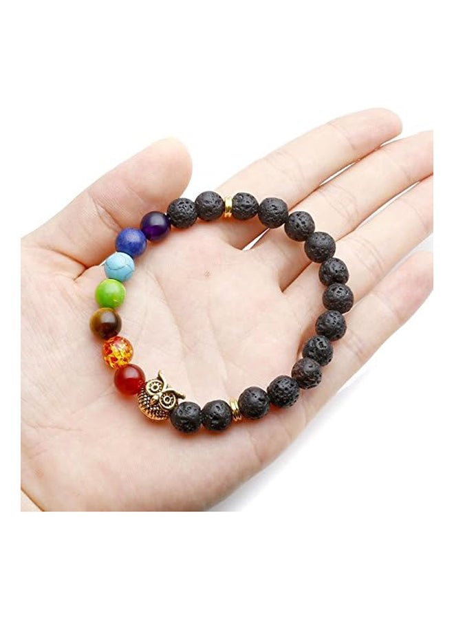 Top Plaza 7 Chakra Stone Bead Bracelet Reiki Healing Yoga Meditation Anxiety Stretch Bracelets Owl Gifts for Women Men, Stone,  - Image 4