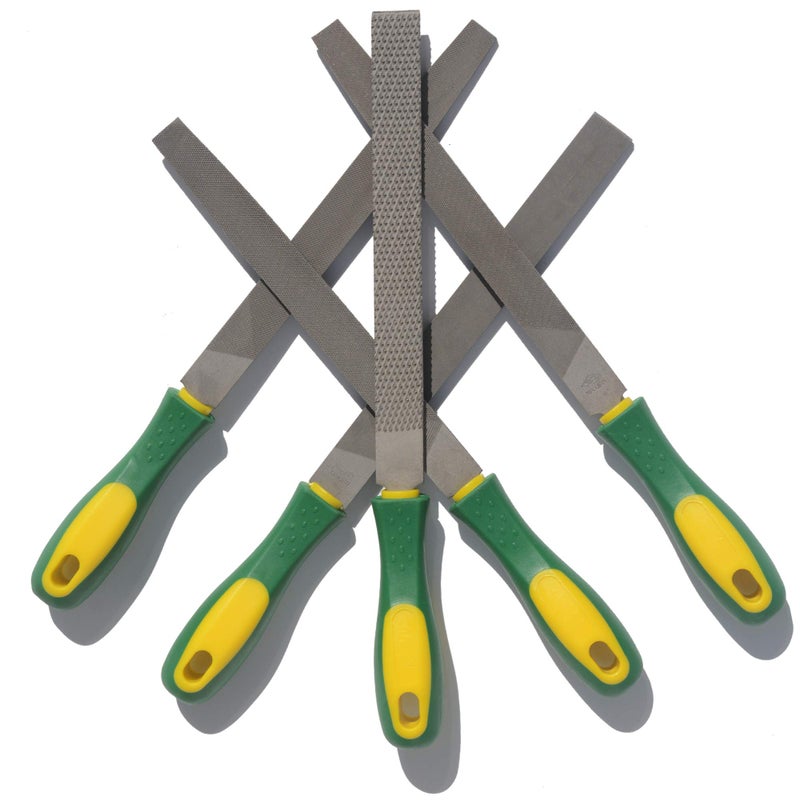 ASNOMY Heavy Duty 8â€œ Steel File and Rasp Set with Rubber Handlesï¼ŒHigh Carbon Steel Rasp & Flat Metal File for Wood, Metal, Steel, Plastic - Image 1