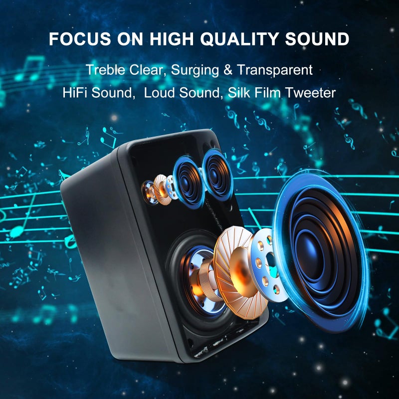 Herdio Herdio 3.5 Inch Passive Outdoor Speakers Wired Waterproof 200W 3 Way Premium Mountable Wall Mount Speakers with Superior Sound All-Weather Durability for Patio Marine Boat Garage Indoor(Black Pair) - Image 2