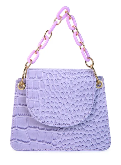London Rag Lavender Croc Pattern Crossbody Sling Bag