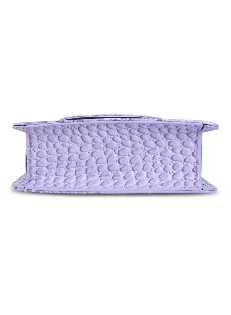 London Rag Lavender Croc Pattern Crossbody Sling Bag