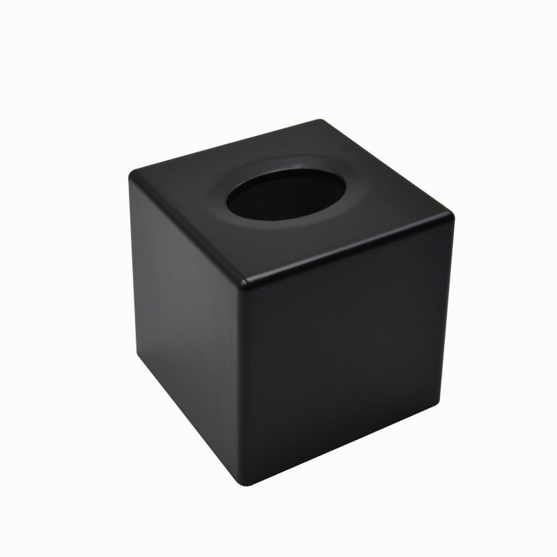 Whole plastic tissue box hotel supplies desktop roll paper tube black white square hand box household tissue box(Z204 Black) - Image 5