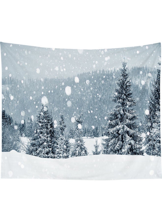نيبمينينت بساط حائط خلفية بتصميم الشتاء أزرق/ أبيض