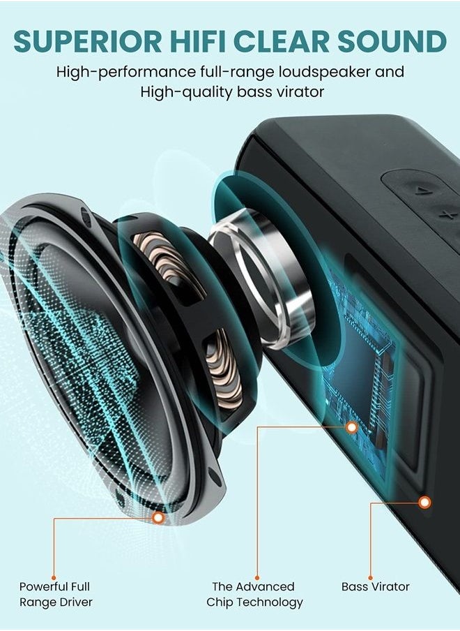 LENRUE - Bluetooth Speaker,Wireless Portable Speakers with TWS, 12H Playtime, Clear Sound for Home,Travel and Outdoor,Handfree Calls Compatible with for iPhone, Samsung Android and More - Image 1