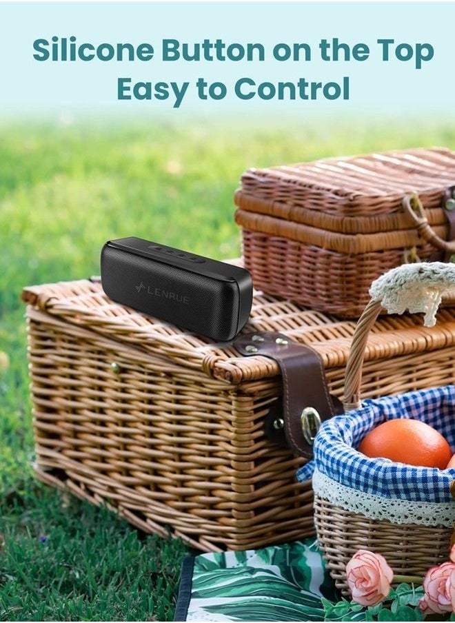 LENRUE - Bluetooth Speaker,Wireless Portable Speakers with TWS, 12H Playtime, Clear Sound for Home,Travel and Outdoor,Handfree Calls Compatible with for iPhone, Samsung Android and More - Image 1