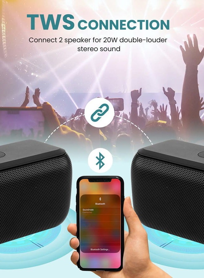 LENRUE Bluetooth Speaker,Wireless Portable Speakers with TWS, 12H Playtime, Clear Sound for Home,Travel and Outdoor,Handfree Calls Compatible with for iPhone, Samsung Android and More - Image 3