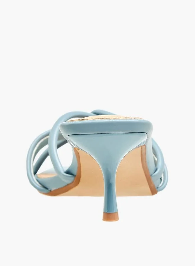Flora Bella By Shoexpress BLUE Flora Bella Women Knotted Strap Flared Heel Sandals for Women | Best Price UAE