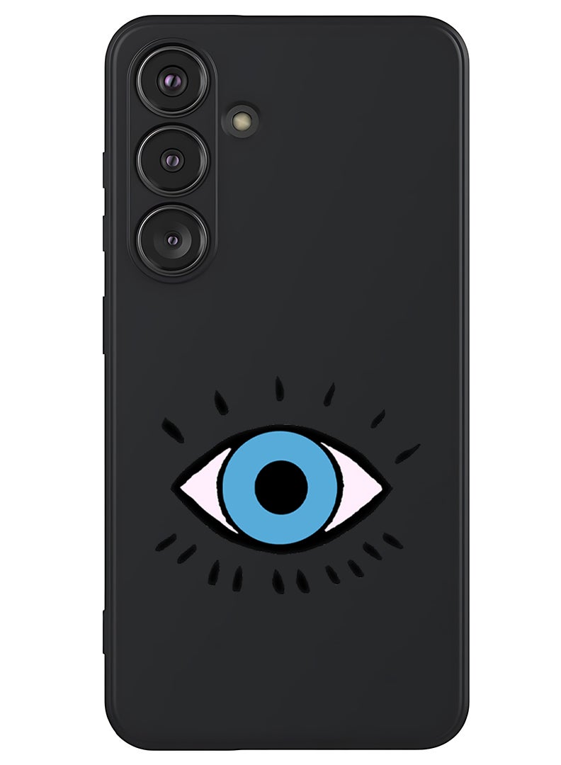 Theodor Protective Slim Fit Case Liquid Silicone Cover with Full Body Protection Anti-Scratch Shockproof Case For Samsung Galaxy S25 (Black) - Eye - Image 1