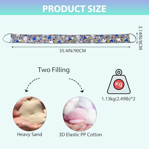 SANFERGE Weighted Door Draft Stopper, 2 Pack 36 Inch Under Door Blocker, Bottom of Door Window Air Noise Light Gap Filler, Saving Energy Cartoon Print Canvas Cotton 2.5Lb - Image 2