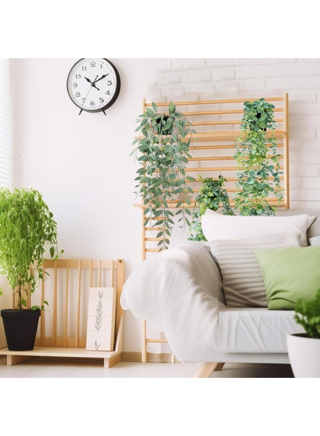 هومار كيت النباتات المعلقة صناعيا، 3 حزمة مزيفة وعاء النبات الخضري فاو أوكالبتوس الكرم، ماندالا الكرم، أوراق جراب البازلاء في وعاء لغرفة المنزل في الهواء الطلق الرف ديكور - Image 4